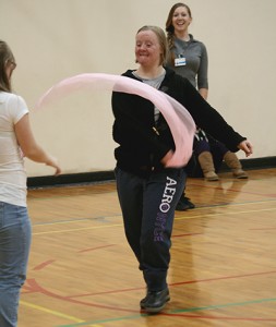 Employees and clients take part in a workshop run by Inside Out Theatre.