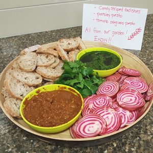 Some well-earned garden snacks on July 28.