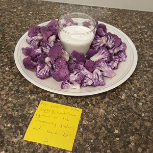 A chance to try the purple cauliflower on August 29.